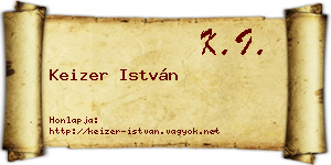 Keizer István névjegykártya